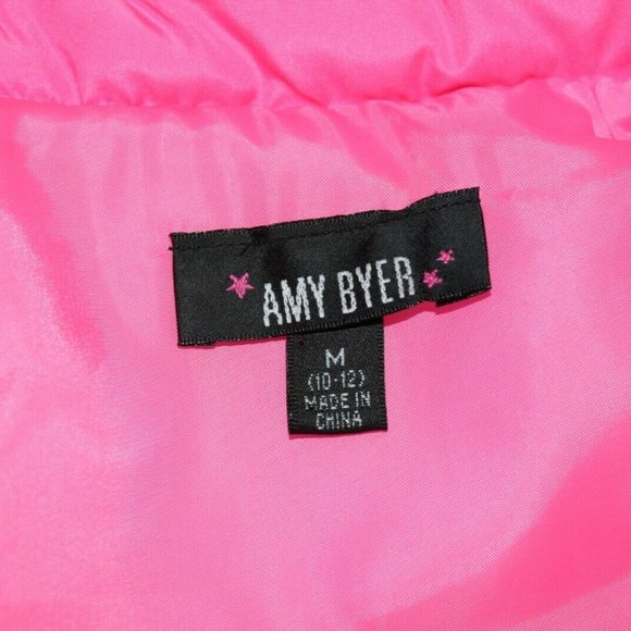 Girls Amy Byer Sleevless Zip Up Vest Pink Size M - Picture 7 of 8